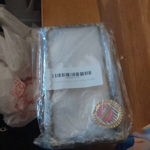 Gold and Silver Phone Case with Emblem